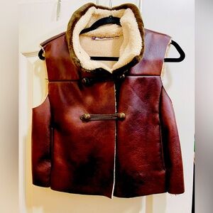 J.Lo faux leather, lined vest.